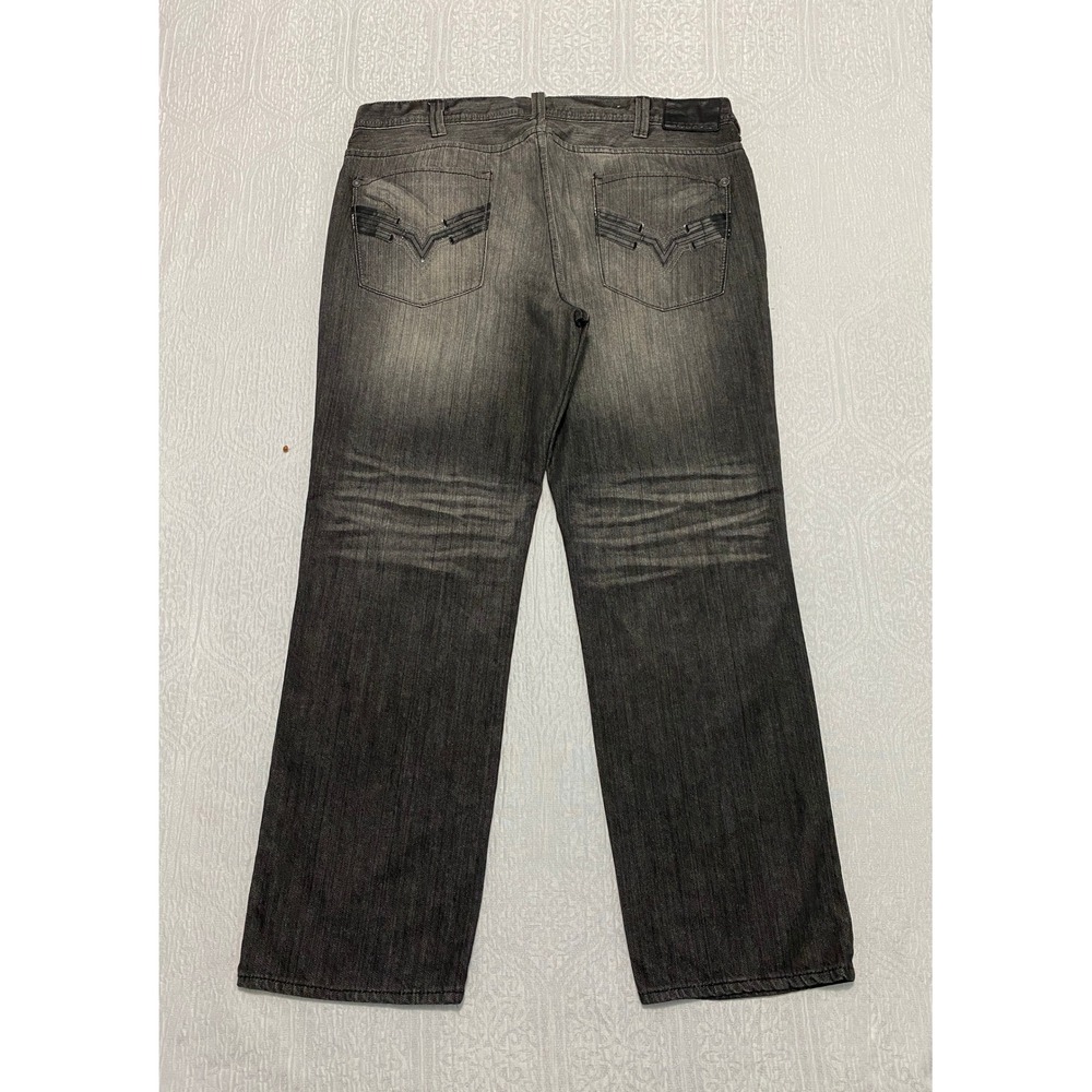 DKNY Jeans Men's Size 38×30 Black Soho Relaxed Wide Leg Whiskers